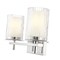 Z-Lite Grayson Vanity, 2-Light, 16 In.W x 5.75 In.L x 8.5 In.H, Chrome/Clear + Etched Opal 1949-2V-CH - alternate 6